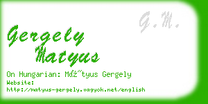 gergely matyus business card